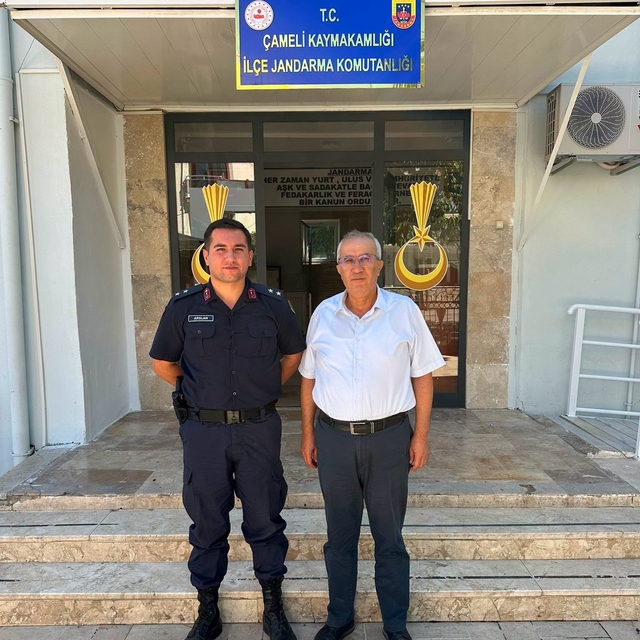 Başkan Arslan'dan İlçe Jandarma Komutanı Arslan'a hayırlı olsun ziyareti