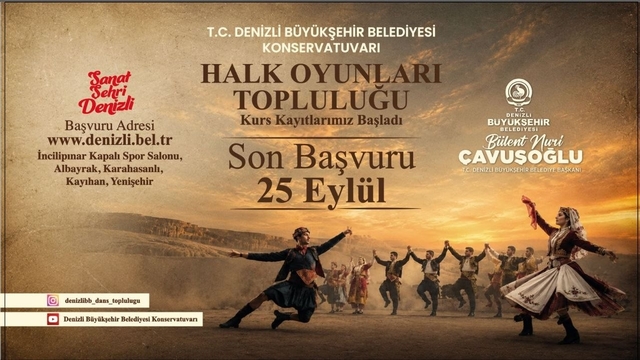Denizli Büyükşehir ile gelenekler yaşatılıyor
Denizli Büyükşehir Belediyesi halk oyunları kurs kayıtları başladı