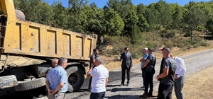 Şaphane'de Değirmendere köyü yolunda bakım ve onarım çalışması