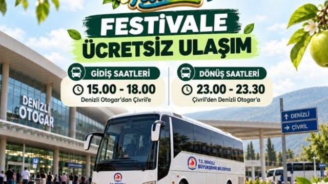 Denizli'den Çivril Elma Festivaline ücretsiz ulaşım sağlanacak