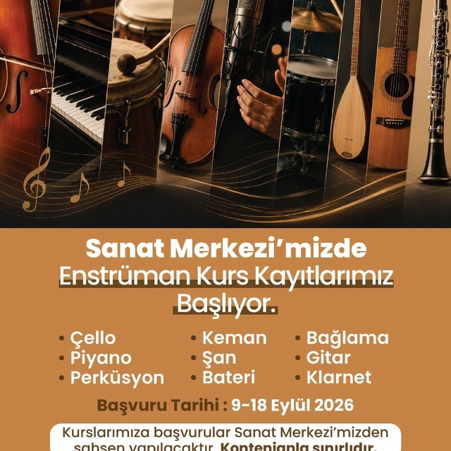 Merkezefendi Sanat Merkezinde enstrüman kurs kayıtları başlıyor
