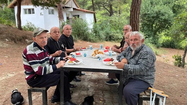 Gerze'de huzurevi sakinleri doğada moral depoladı