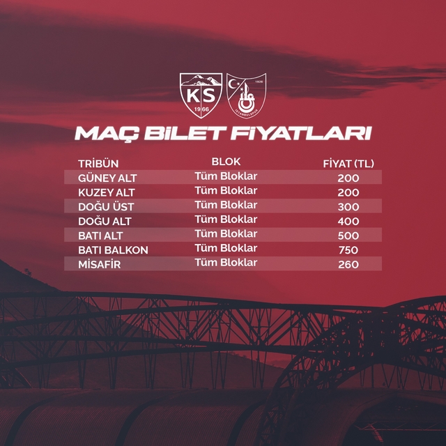 Kayserispor - İstanbul maç biletleri satışa çıkıyor
