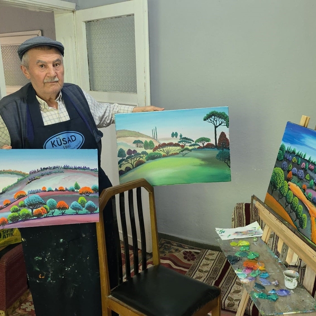 Kütahya'da "çoban ressam" 36 yıldır doğayı tuvale yansıtıyor
