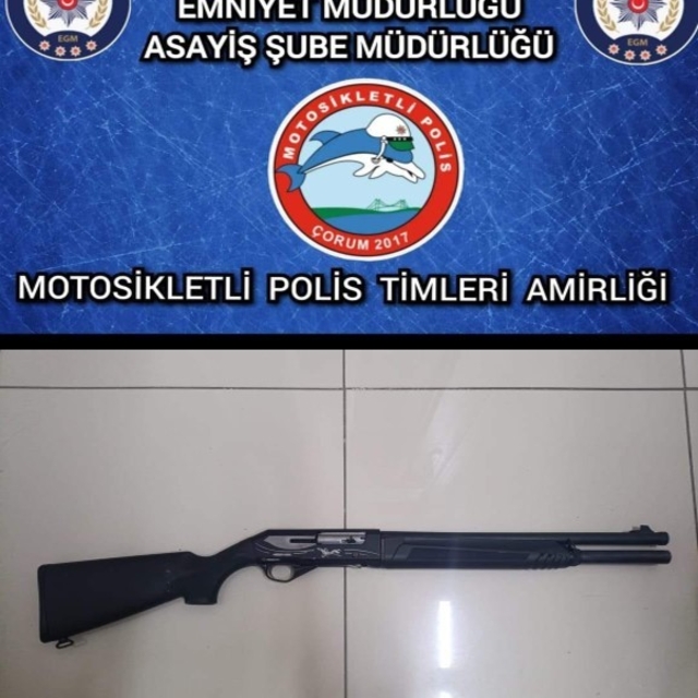 Çorum'da asayiş uygulamalarında silah ve uyuşturucu maddeler ele geçirildi