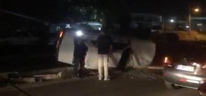 Yan yatan otomobilde emniyet kemeri hayat kurtardı
