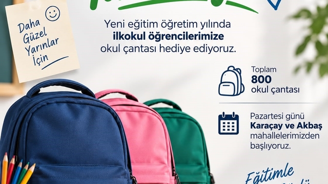 Honaz Belediyesinden 800 ilkokul öğrencisine çanta desteği