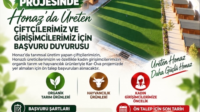 Honaz'da Kar-Ova Projesi için başvurular başladı