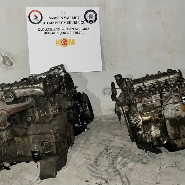 Samsun'da kaçak otomobil motorlarına el konuldu