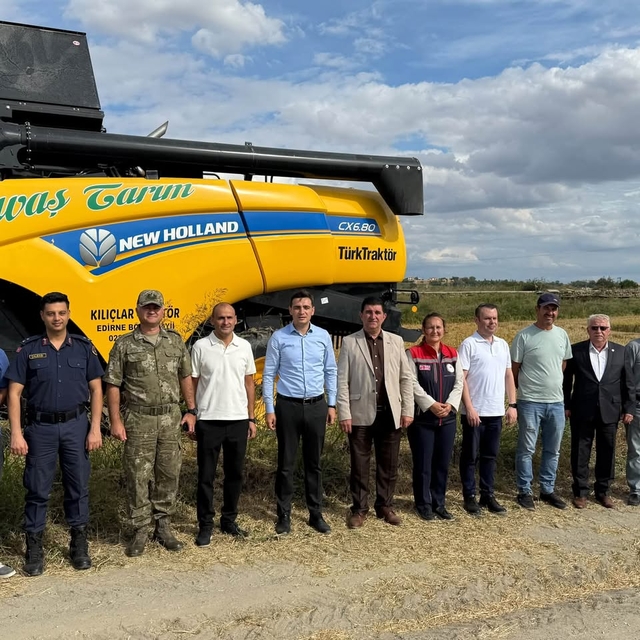 İpsala'da çeltik hasadı gerçekleştirildi