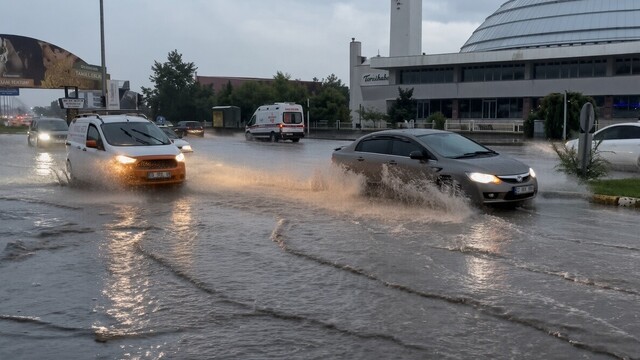 Erzincan'da yağmur etkili oldu, geceyi şimşekler aydınlattı
