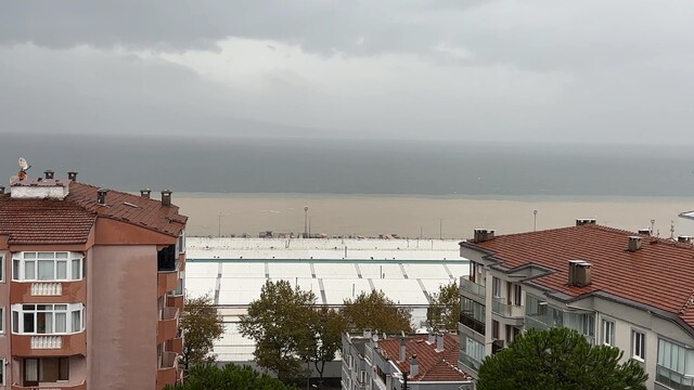 Bursa'da sel suları denizi çamura buladı