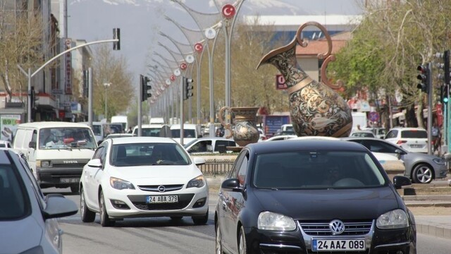 Erzincan'da trafiğe kayıtlı araç sayısı 87 bin 410 oldu