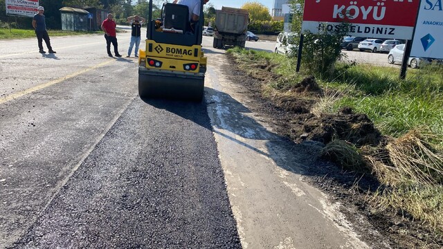 Çalıcuma köyünde asfalt yama çalışmaları tamamlandı