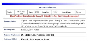 Meteorolojiden kuvvetli rüzgar ve fırtına uyarısı