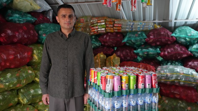 Samsun'da 100 bin içecek ambalajı biriktirdi, Türkiye birincisi oldu