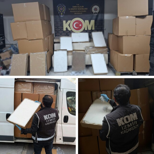 Mobil depoya baskın: 2 milyonu aşkın makaron ele geçirildi