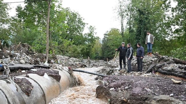 Kartepe'de yağışın yol açtığı hasarlar gideriliyor