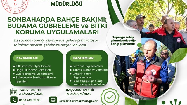 Kayseri'de Sonbahar Bahçe Bakımı Eğitimi!