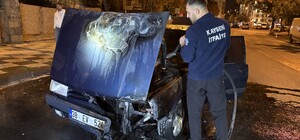 Kayseri'de seyir halindeki otomobil alev aldı