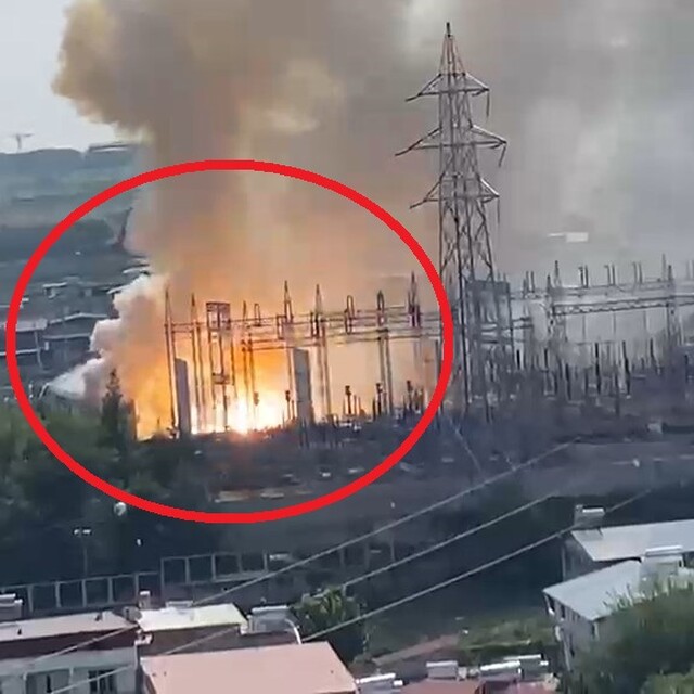 Diyarbakır'da ana trafo merkezindeki yangın ve patlamalar kamerada (2)