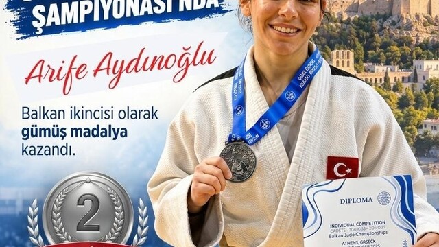 Arife Aydınoğlu'ndan judo Balkan ikinciliği