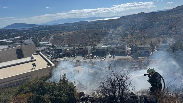 Bodrum'da alevler makilik alana yayıldı