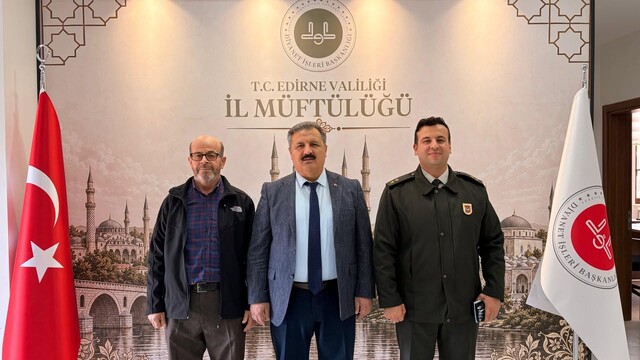 Edirne Askerlik Şube Başkanı Kavuş, Müftü Çakır'ı ziyaret etti