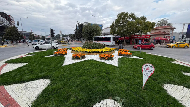 Edirne Belediyesinin peyzaj çalışmaları sürüyor
