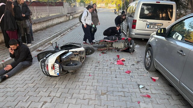 Çine'de iki motosikletin çarpıştığı kazada 2 kişi yaralandı