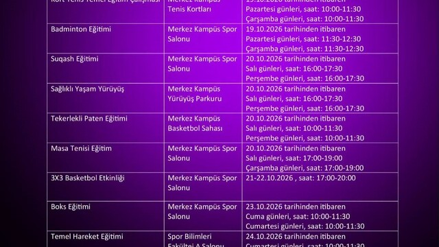 Spor dostu kampüste etkinlikler başladı
