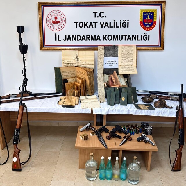 Tokat'ta tarihi eser ve silah kaçakçılığı operasyonu: 6 gözaltı