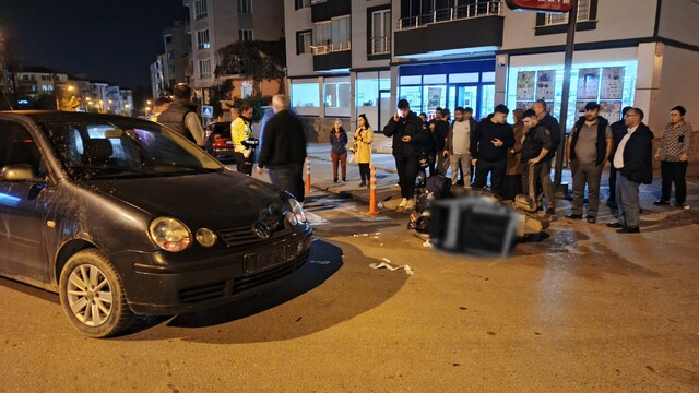 Bafra'da otomobilin çarptığı kurye yaralandı