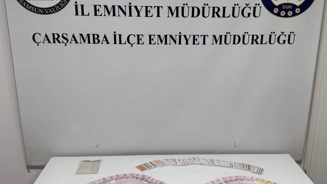 Çarşamba'da kumar oynayan şahıslara 69 bin 624 lira ceza