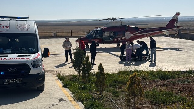 Kulu'da 70 yaşındaki hasta ambulans helikopterle sevk edildi