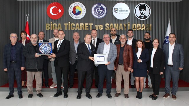 Biga OSB yönetiminden Biga TSO'ya ziyaret