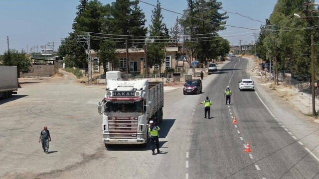 Kilis'te dron destekli trafik denetimi