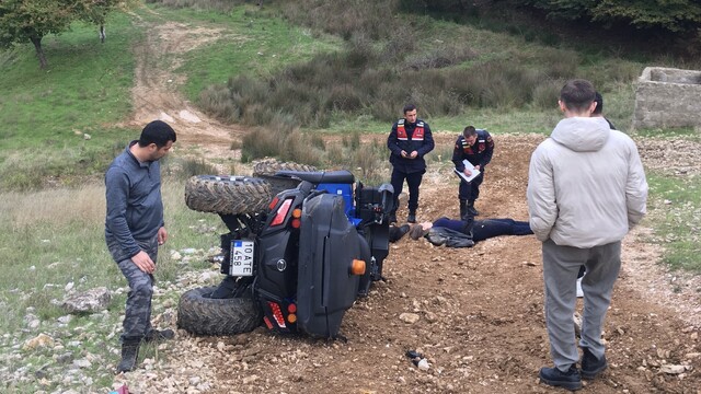 Erdek'te ATV devrildi: 2 yaralı