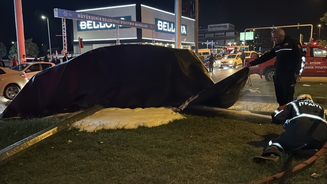 Aydın'da kaza sonrası yanan elektrikli otomobilin sürücüsü yaralandı