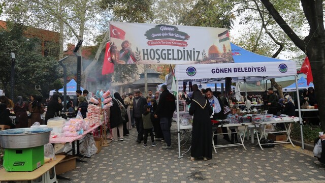 Gönen'de Gazze için yardım organizasyonu düzenlendi