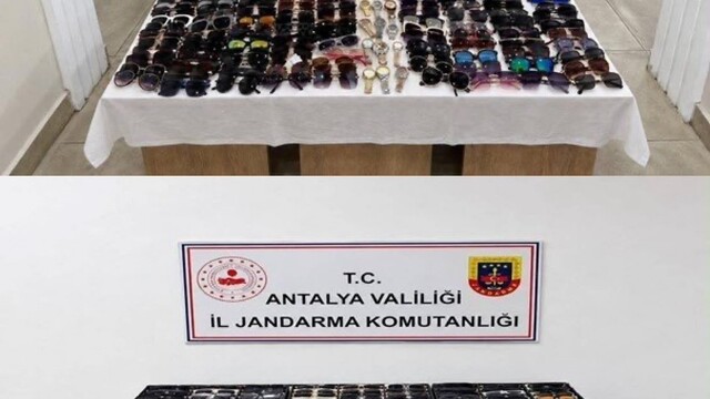Antalya'da gümrük kaçağı güneş gözlüğü ve saatler ele geçirildi