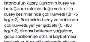 Meteoroloji'den Tekirdağ ve çevre illere kuvvetli yağış uyarısı