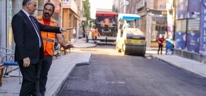 Başkan Kurnaz sözünü tuttu, cadde sıcak asfalta kavuştu