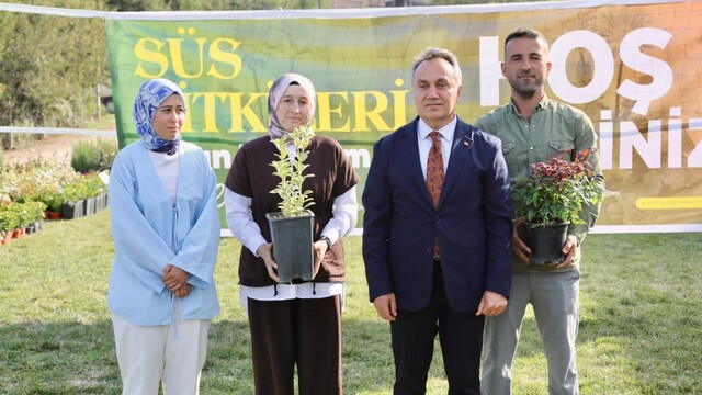 Tokat'ta üreticilere 3 bin 900 süs bitkisi fidanı dağıtıldı