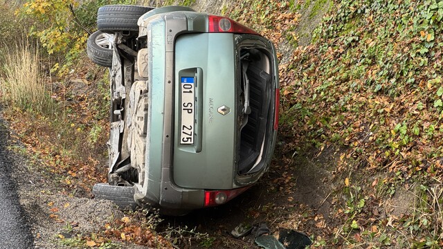 Bolu'da şarampole devrilen otomobildeki 1 kişi yaralandı