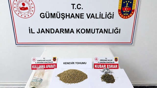 Gümüşhane'de durdurulan araçta uyuşturucu ve kenevir tohumu ele geçirildi