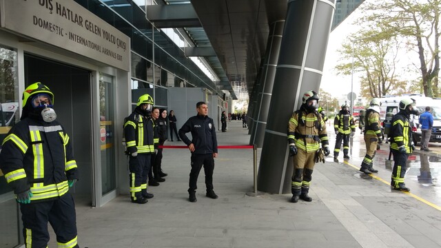 Çanakkale Havalimanı'nda gerçeği aratmayan KBRN tatbikatı