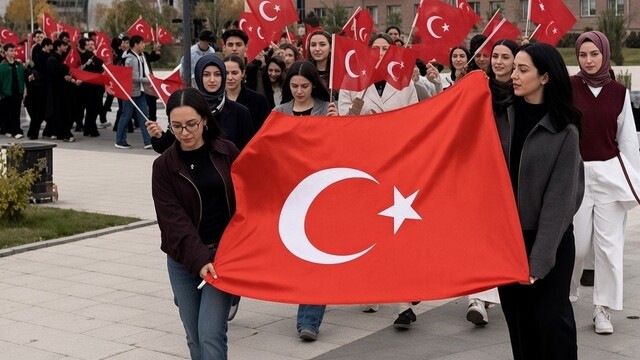 Cumhuriyet Bayramı dolayısıyla bayrak yürüyüşü düzenlendi