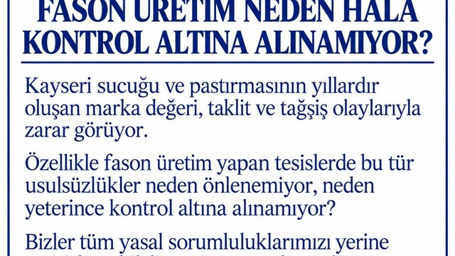 Fason sucukçulara tepki