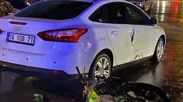 İnegöl'de otomobille motosiklet çarpıştı: 2 kardeş yaralandı